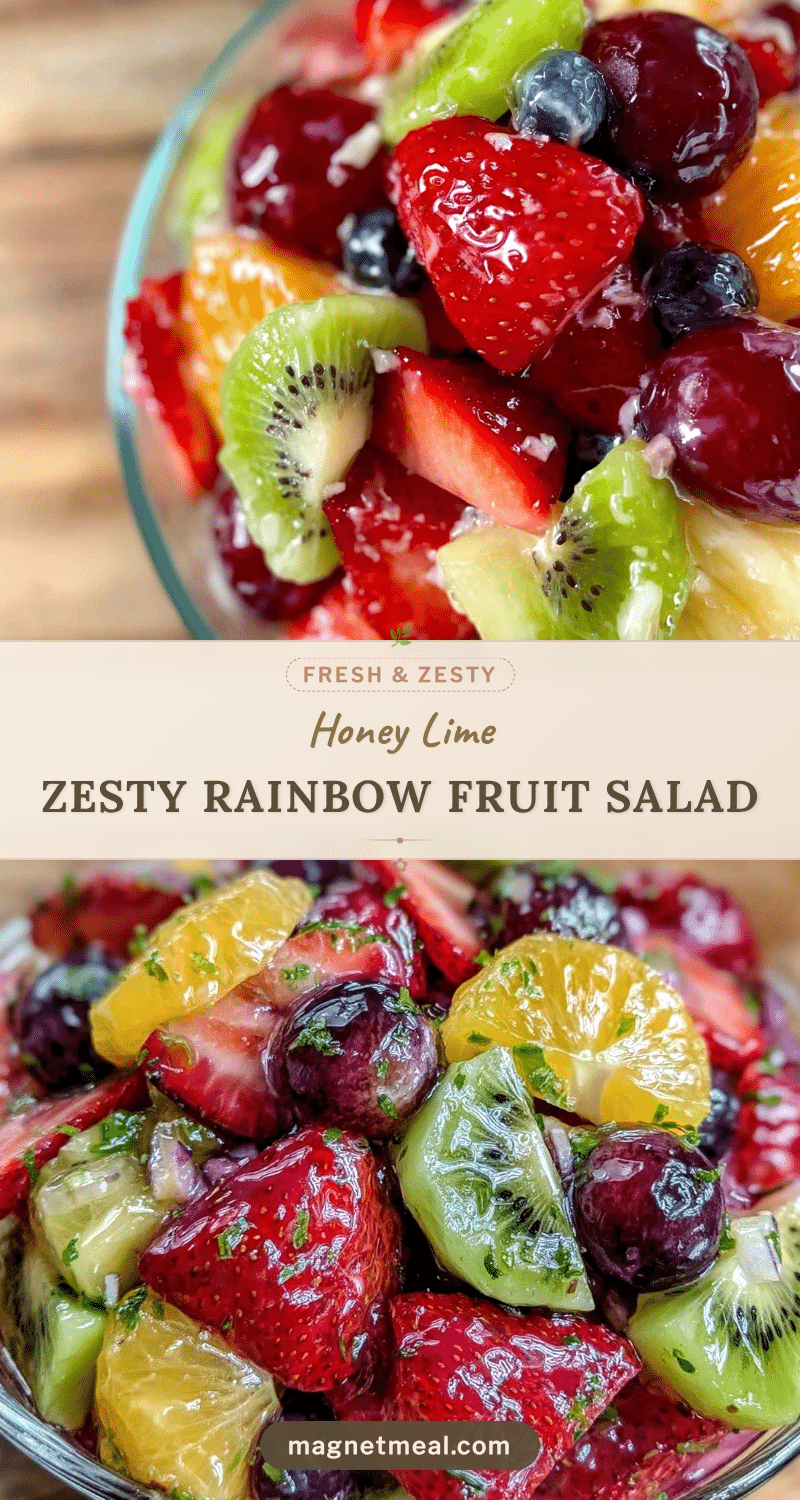 Fresh Honey Lime Rainbow Fruit Salad recipe