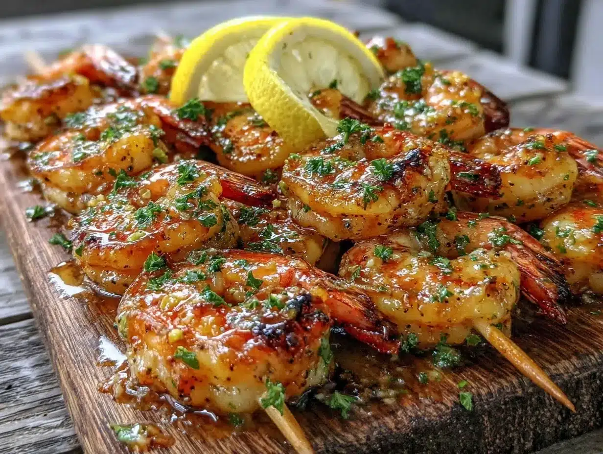 garlic butter grilled shrimp skewers preparation steps