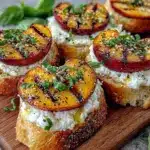 grilled nectarine and burrata crostini - featured image