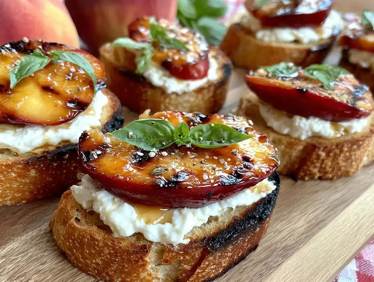 grilled nectarine and burrata crostini preparation steps