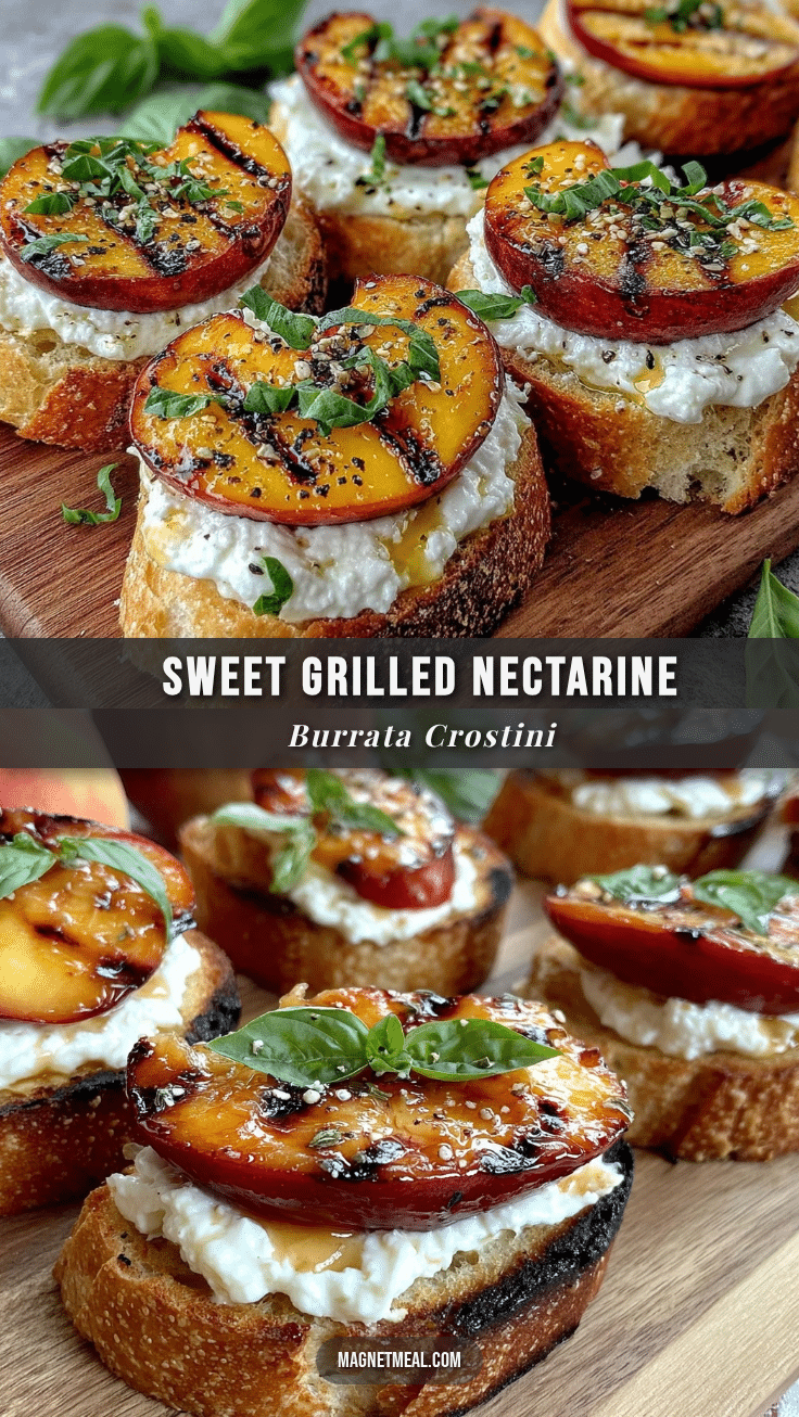 grilled nectarine and burrata crostini recipe