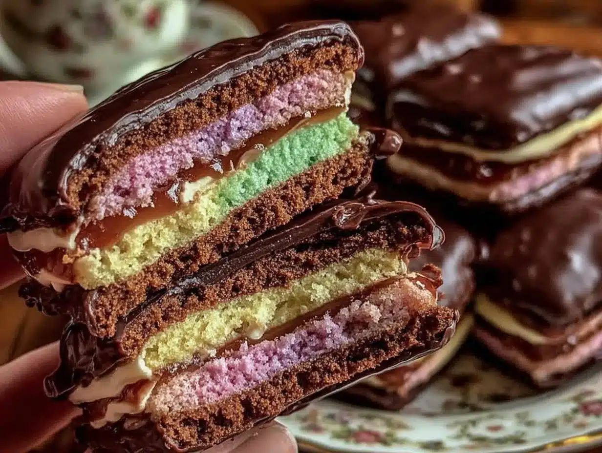 Italian rainbow cookies preparation steps