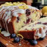 moist blueberry lemon pound cake - featured image