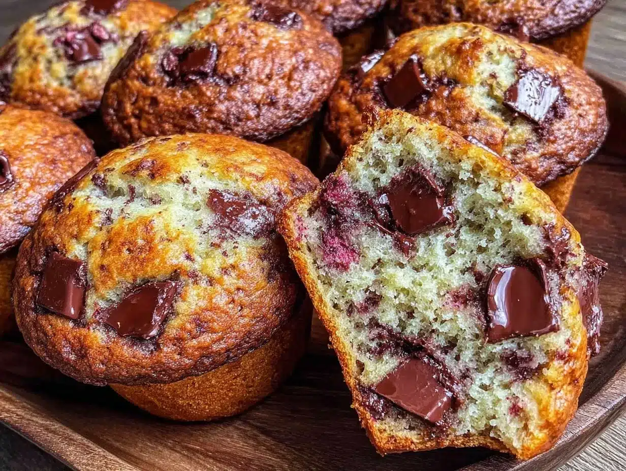 moist chocolate chip banana bread muffins preparation steps