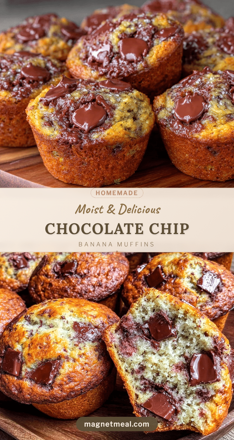 moist chocolate chip banana bread muffins recipe
