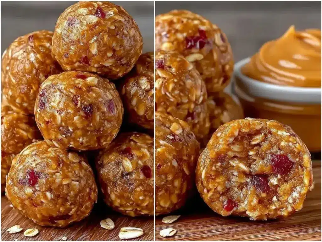 no bake peanut butter oat energy balls - featured image