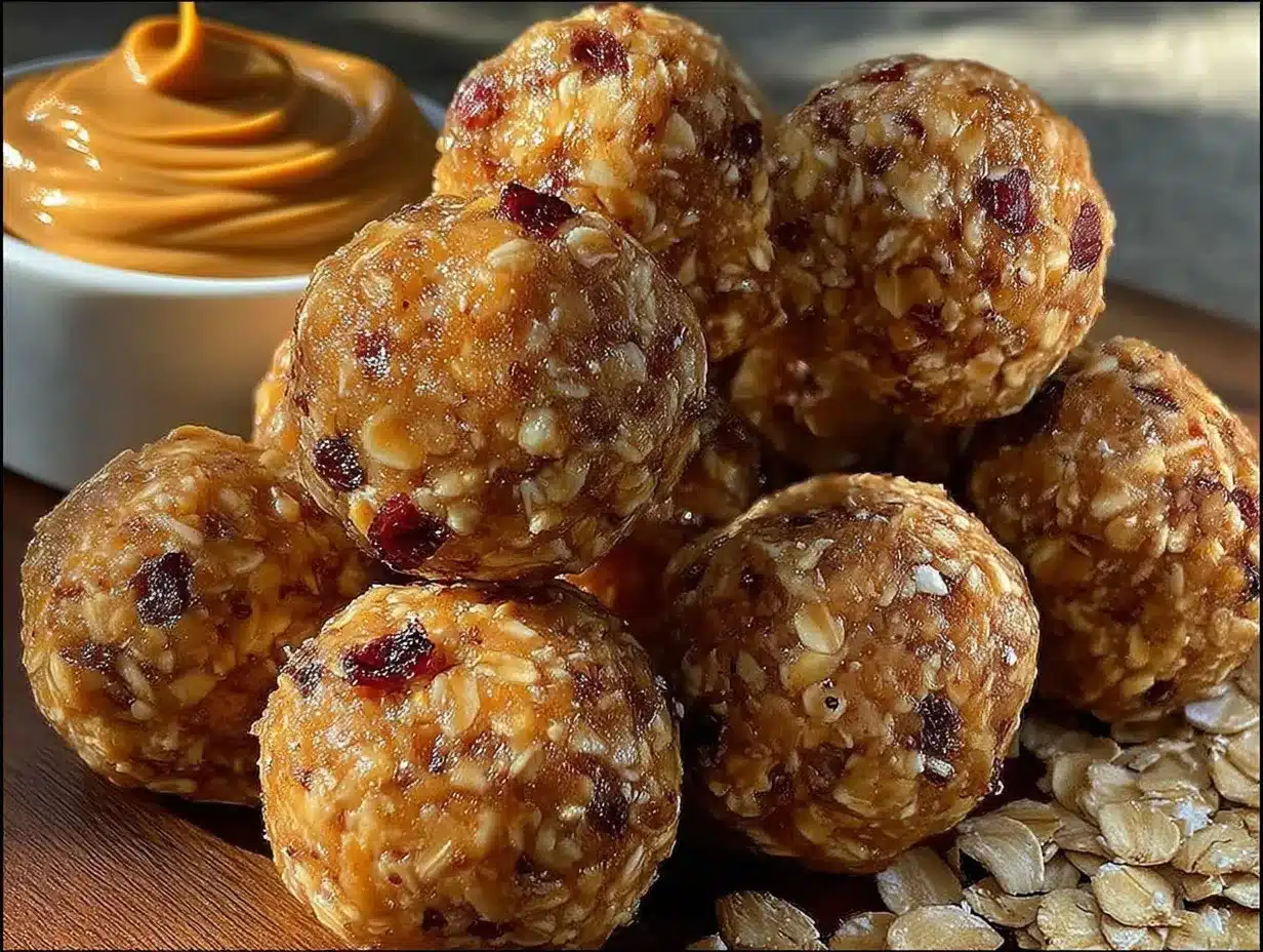 no bake peanut butter oat energy balls preparation steps