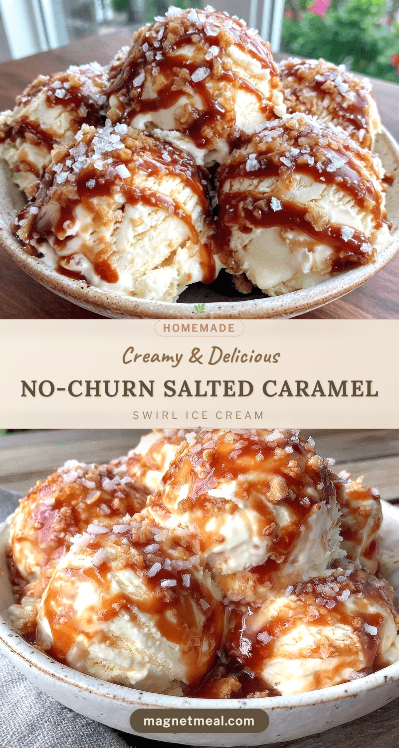 no-churn salted caramel swirl ice cream recipe