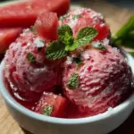 no-churn watermelon sorbet recipe - featured image