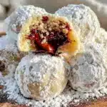 nutella-stuffed hazelnut snowball cookies - featured image
