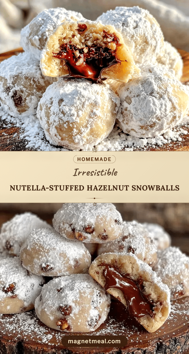 nutella-stuffed hazelnut snowball cookies recipe
