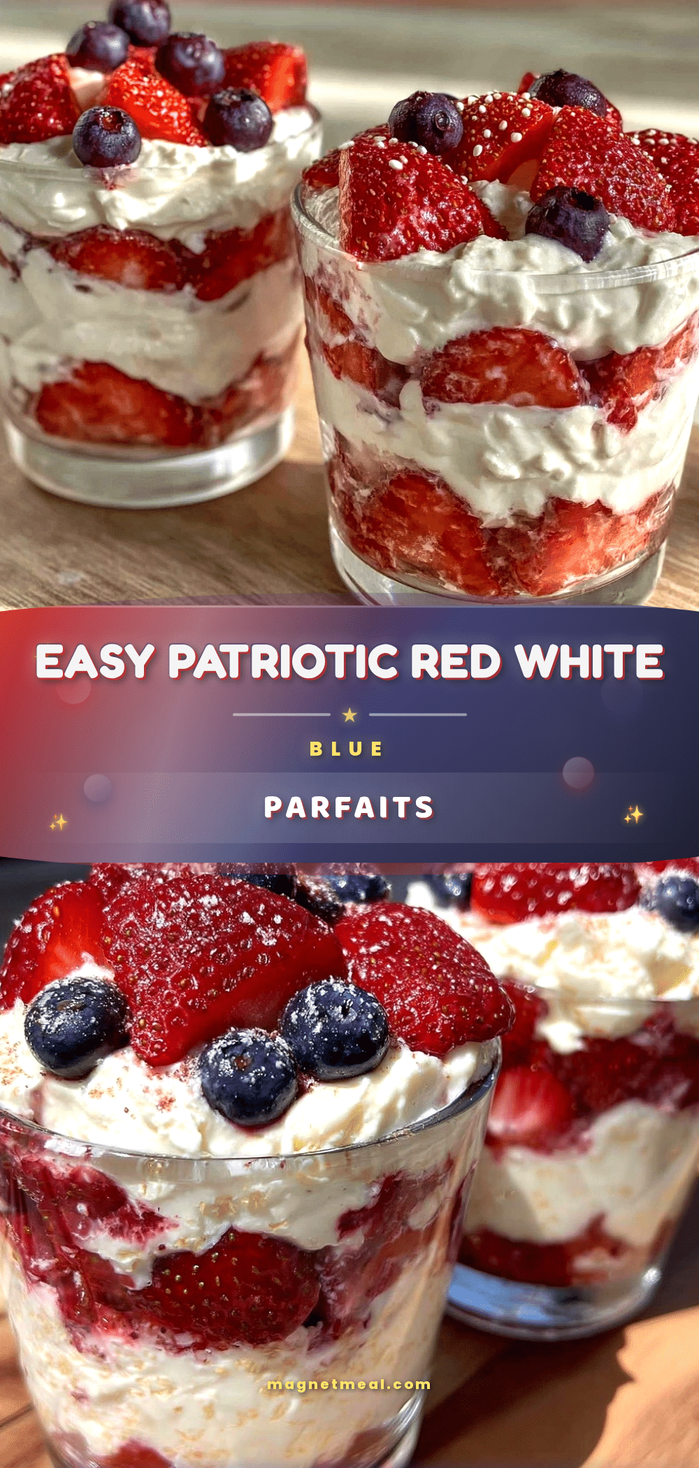 red white and blue berry parfaits recipe