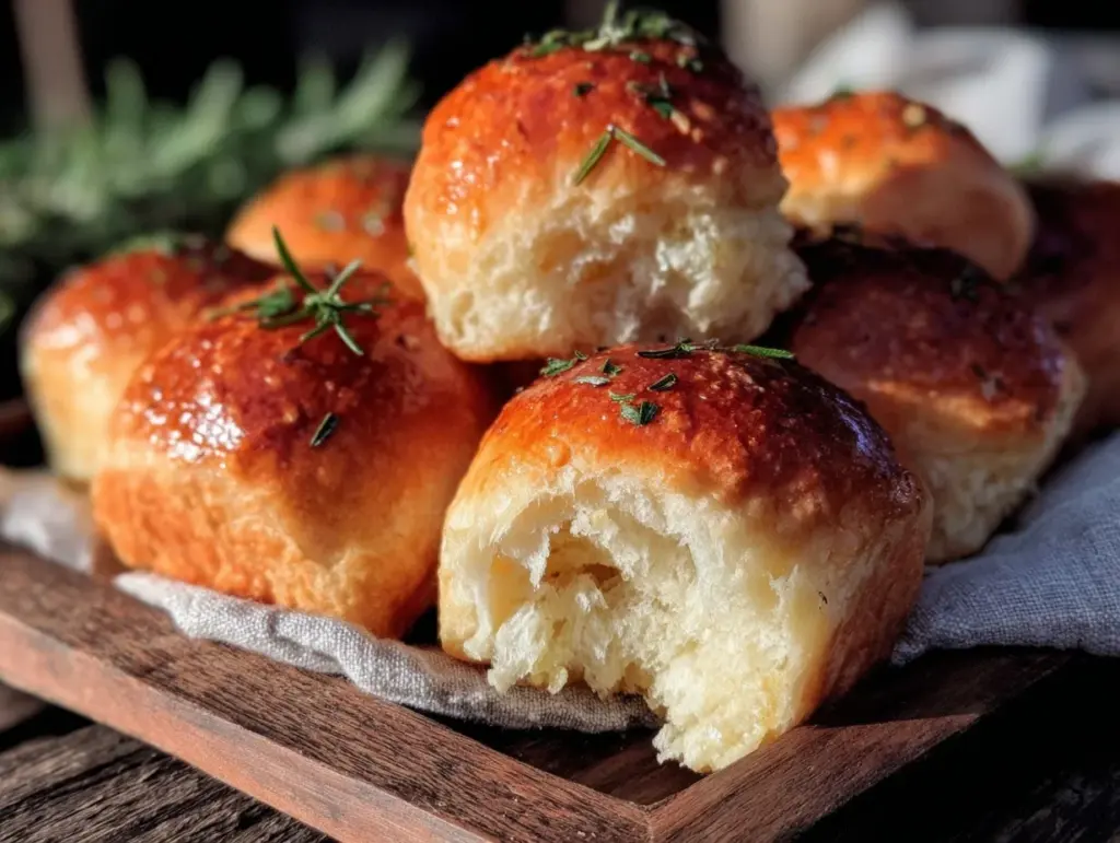 roasted garlic dinner rolls - featured image