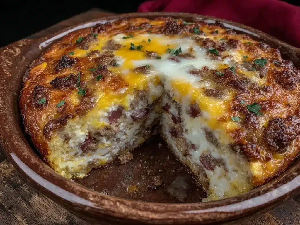 sausage and hashbrown egg bake - featured image