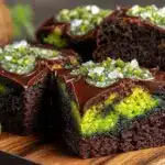 shamrock-shaped mint chocolate brownies - featured image