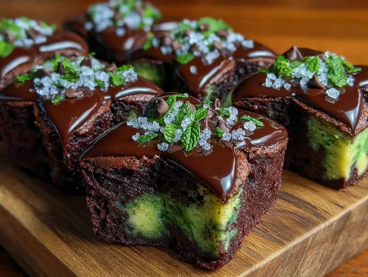shamrock-shaped mint chocolate brownies preparation steps