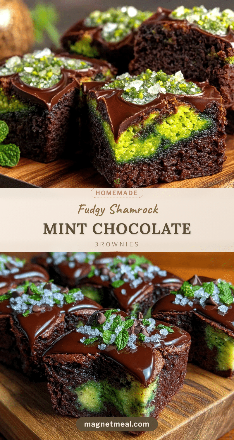 shamrock-shaped mint chocolate brownies recipe