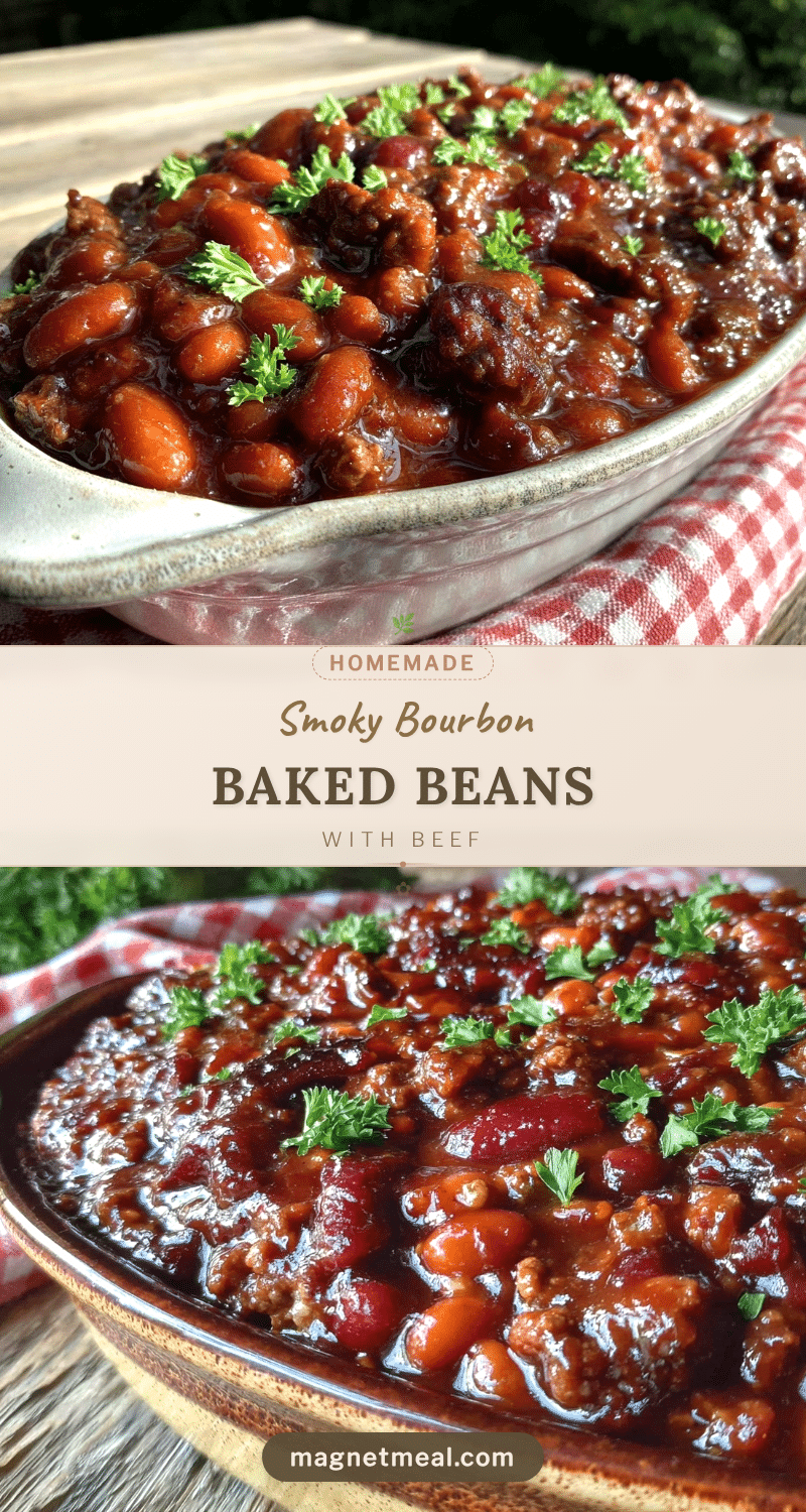 smoked bourbon baked beans with ground beef recipe
