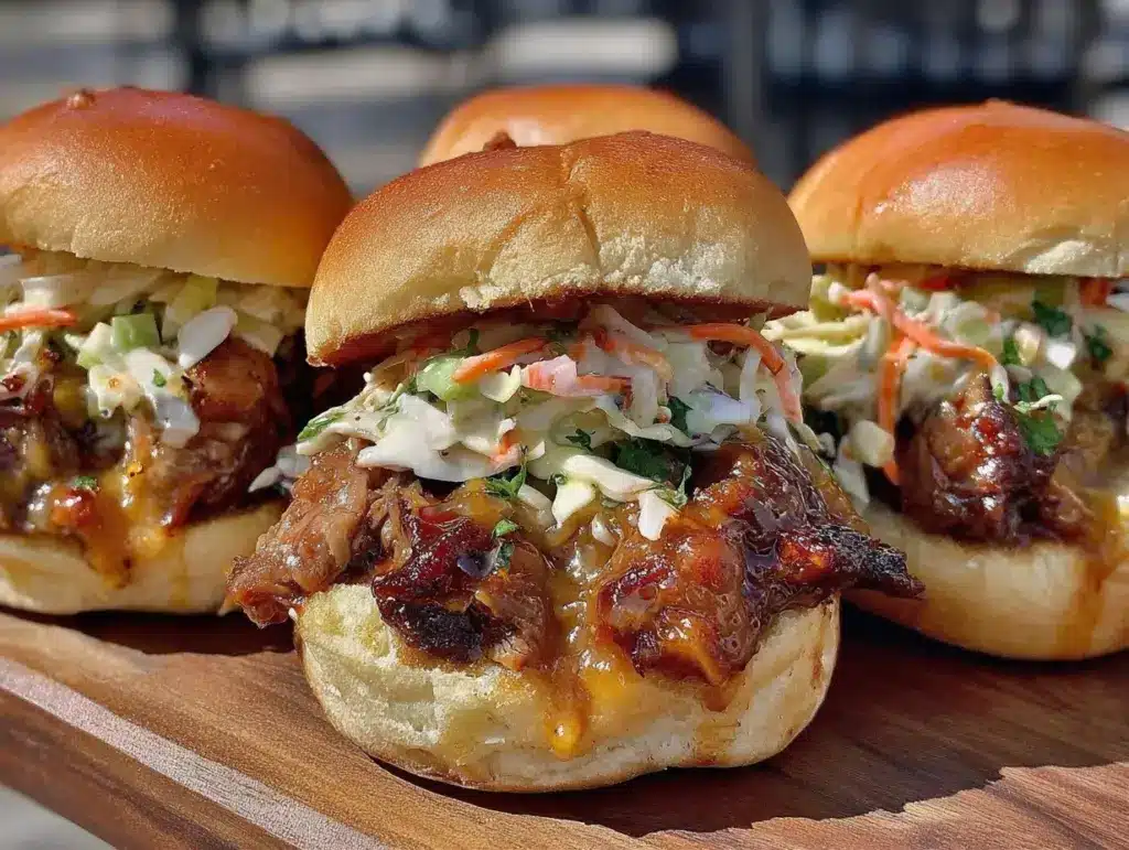 smoky maple pulled pork sliders - featured image