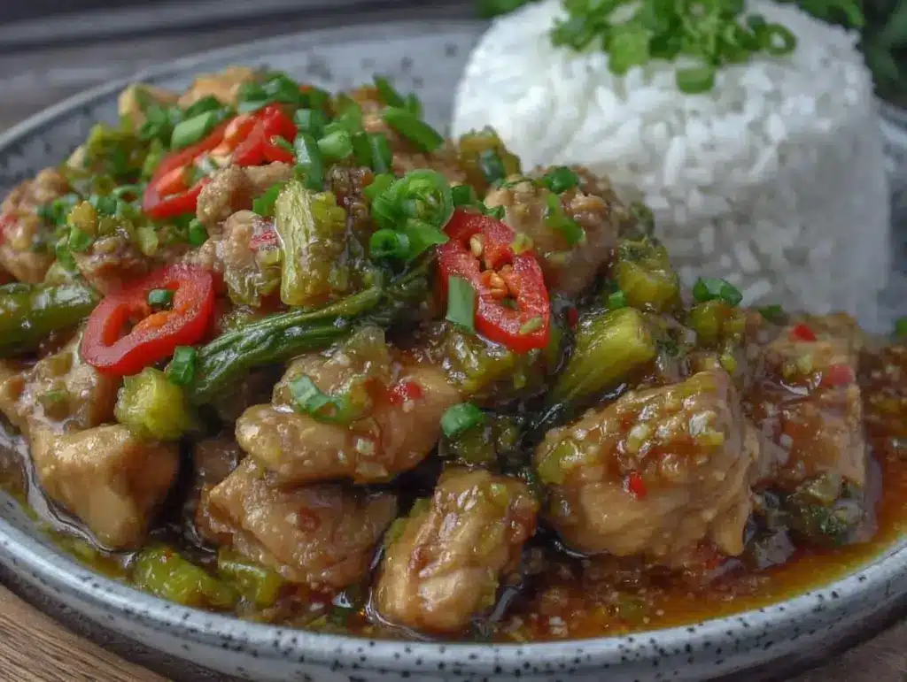 thai basil chicken stir fry - featured image