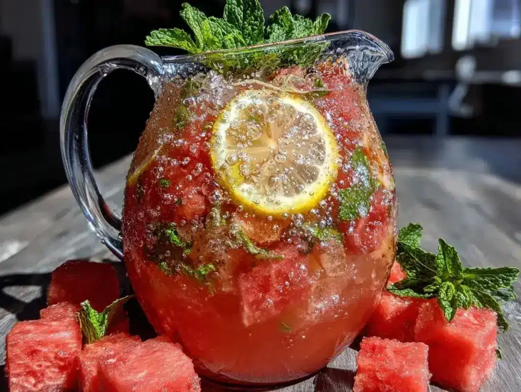 watermelon mint lemonade - featured image