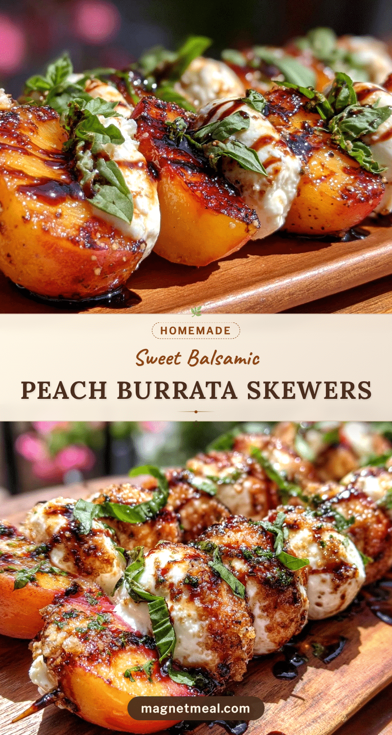 balsamic grilled peach burrata skewers recipe