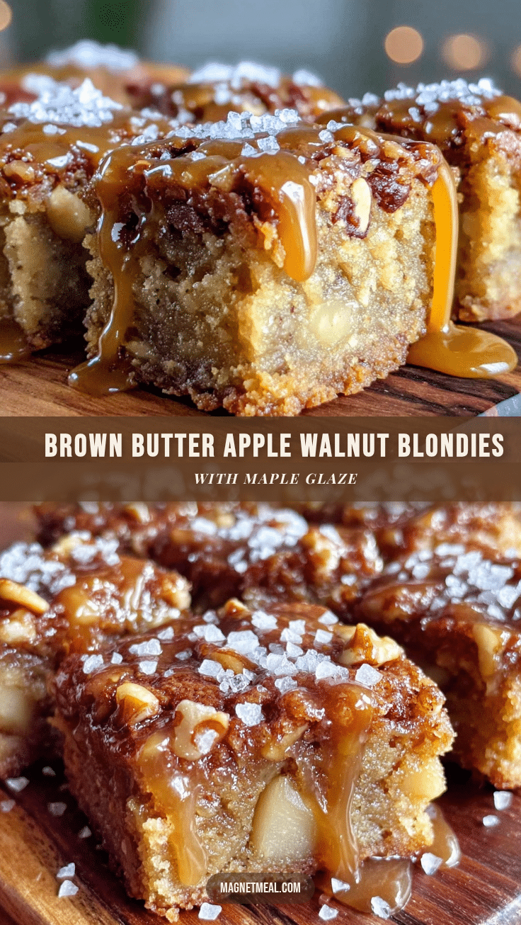 brown butter apple walnut blondies recipe