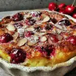 cherry almond clafoutis - featured image