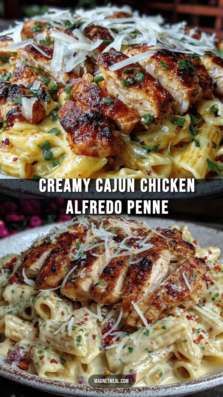 Creamy Cajun Chicken Alfredo Penne recipe