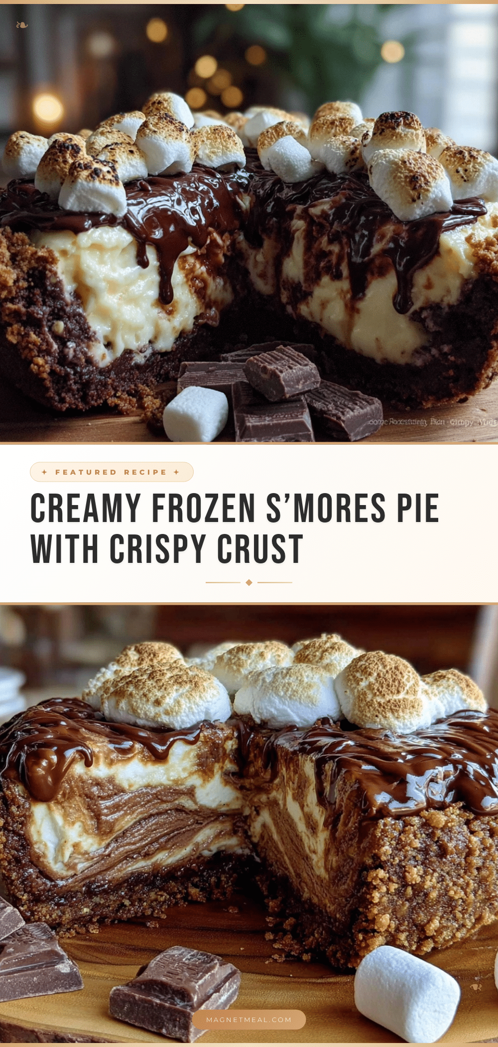 creamy frozen s’mores pie recipe