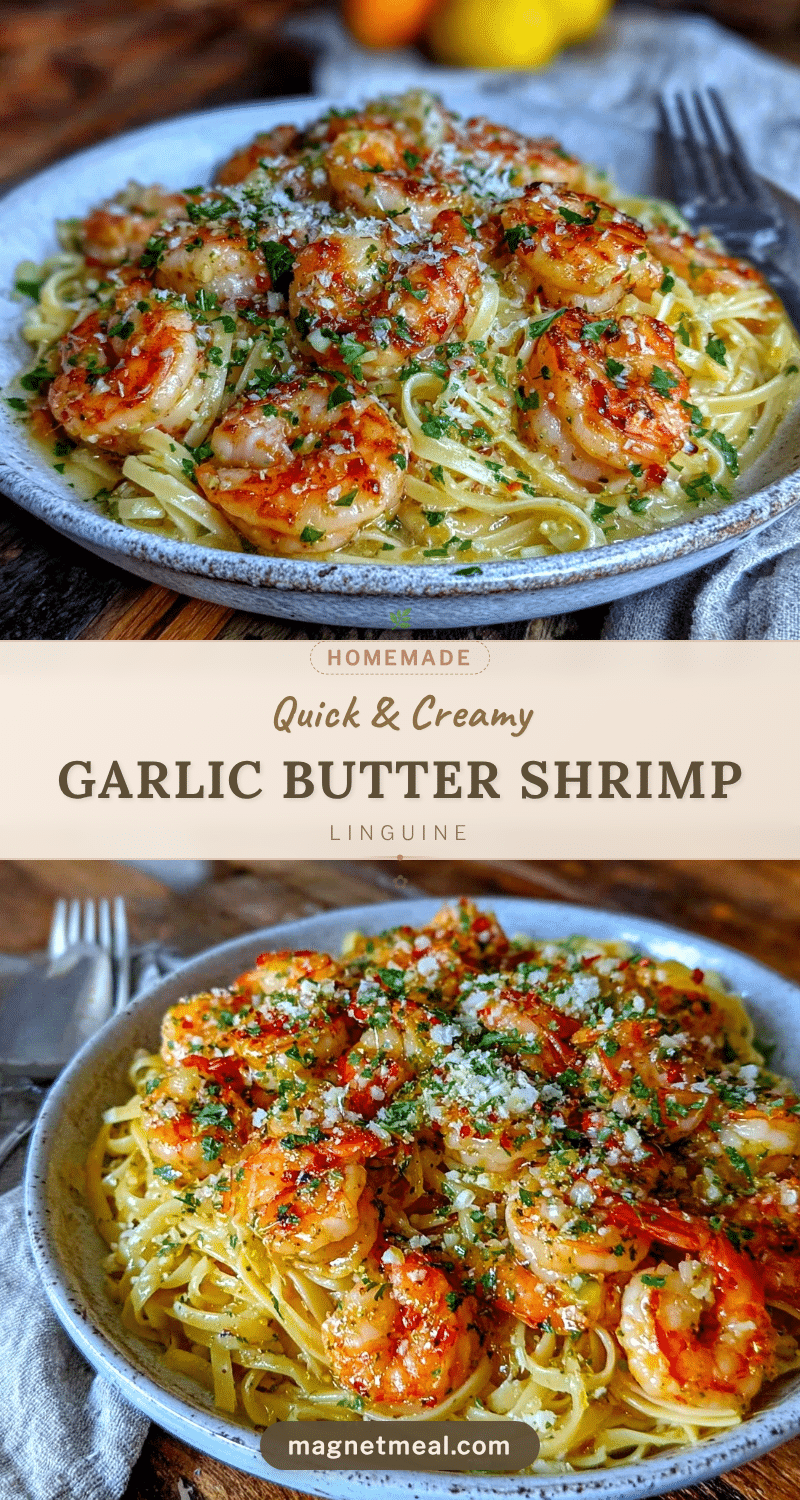 creamy garlic butter shrimp linguine recipe