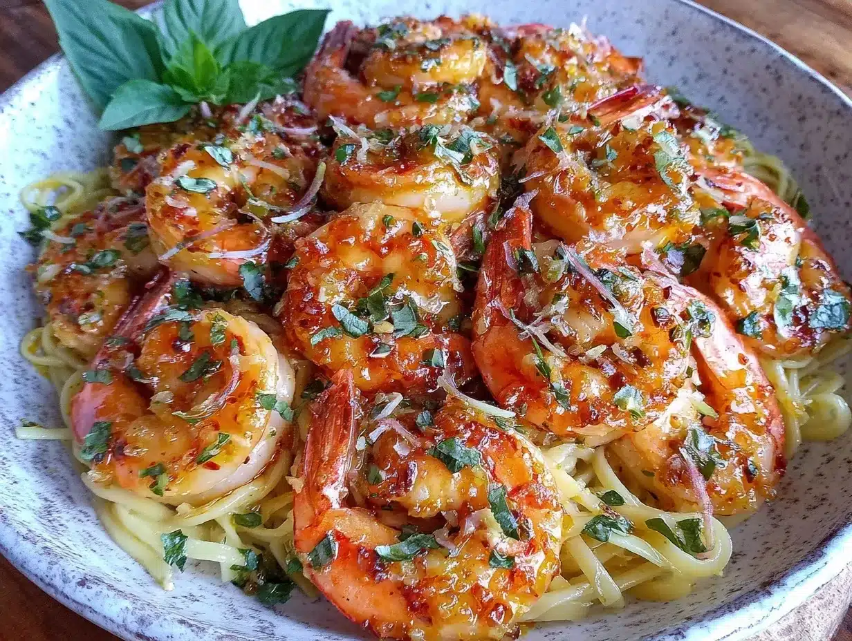 creamy lemon garlic butter shrimp spaghetti preparation steps