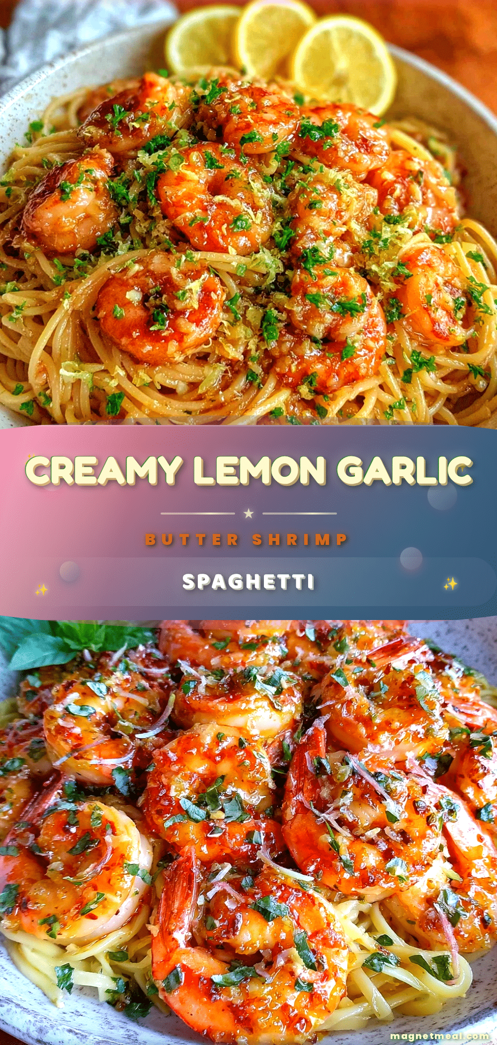 creamy lemon garlic butter shrimp spaghetti recipe