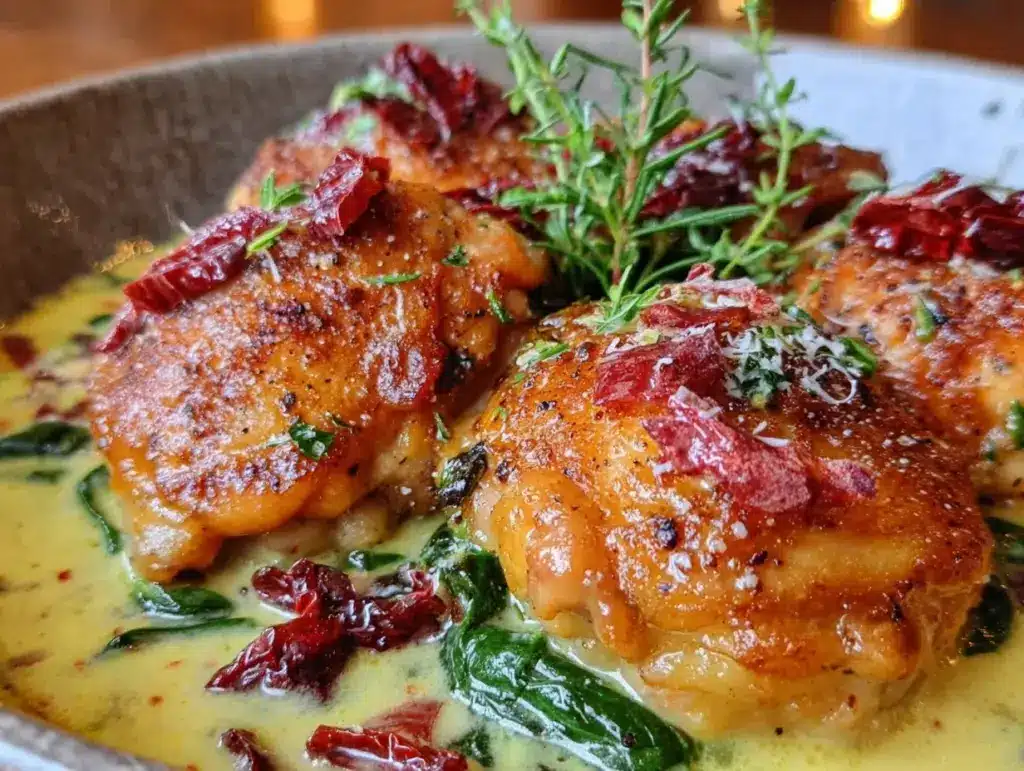 creamy one-pot tuscan garlic chicken - featured image