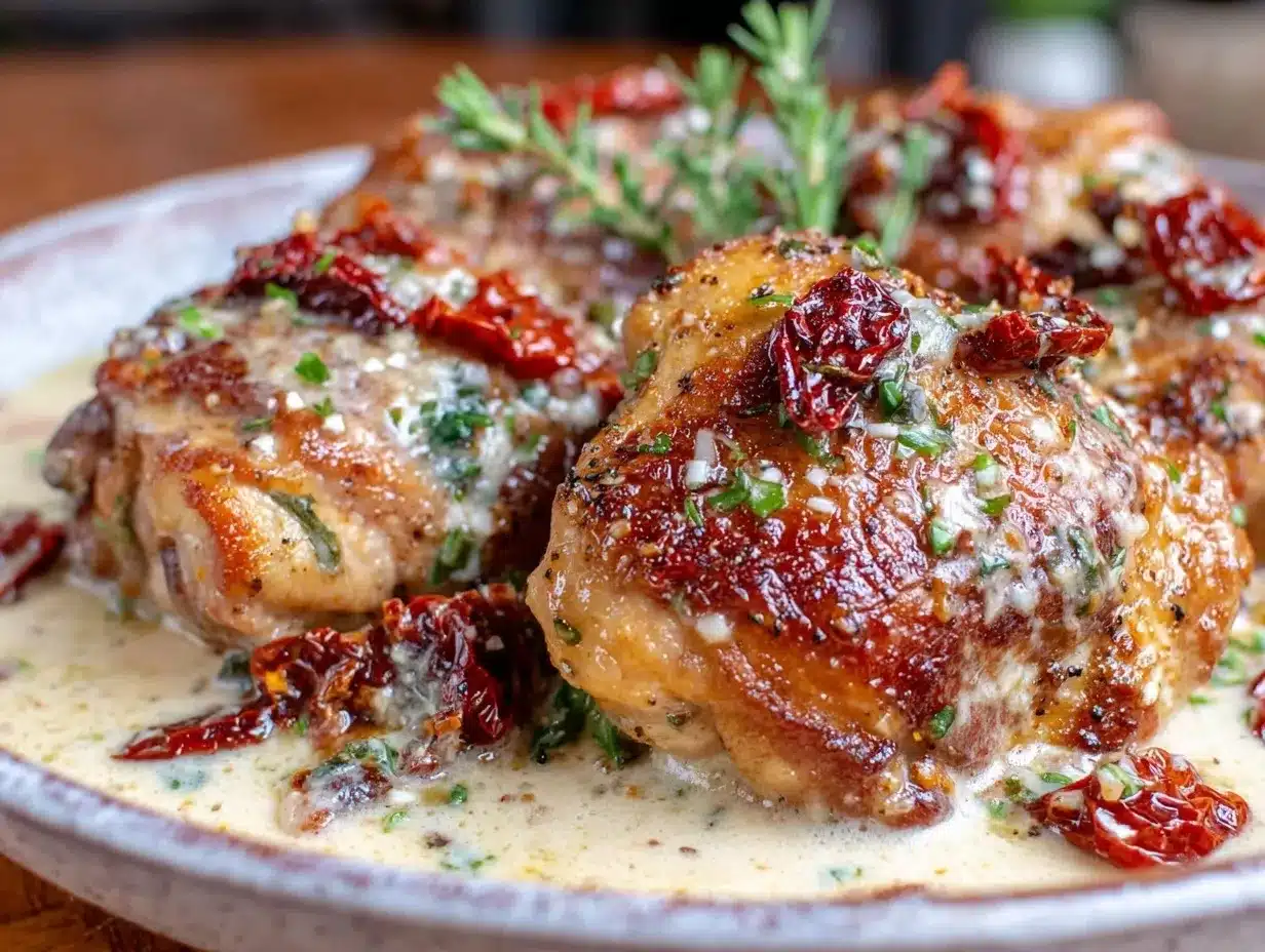 creamy one-pot tuscan garlic chicken preparation steps