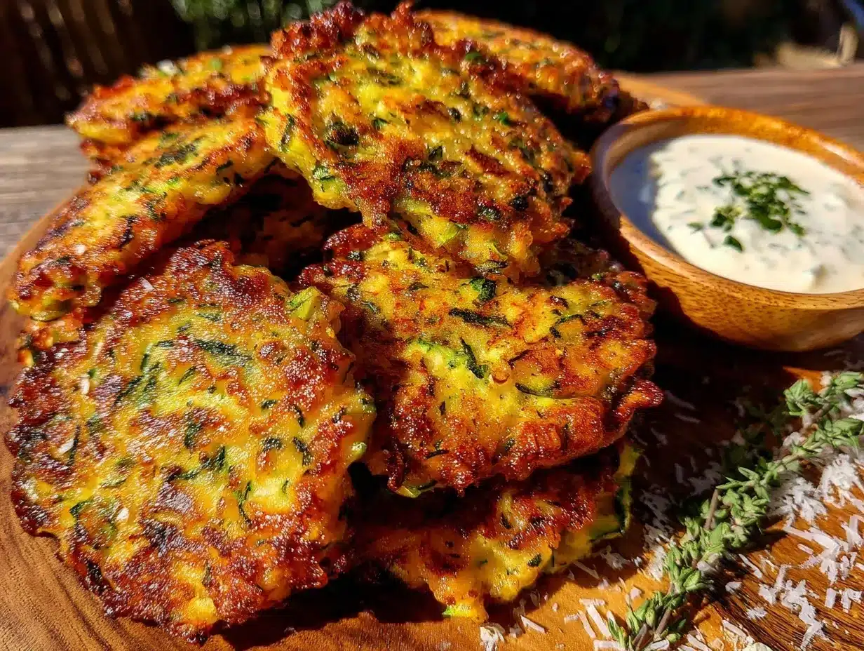 Crispy Parmesan Zucchini Fritters preparation steps