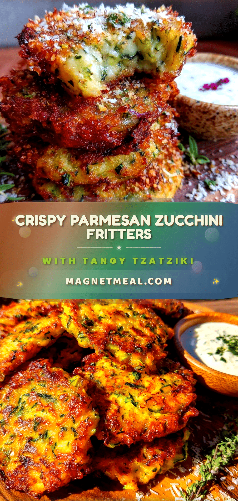Crispy Parmesan Zucchini Fritters recipe