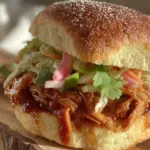 crockpot bbq pulled chicken sandwiches - featured image