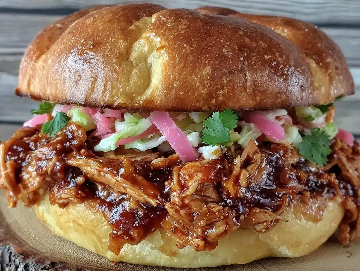 crockpot bbq pulled chicken sandwiches preparation steps