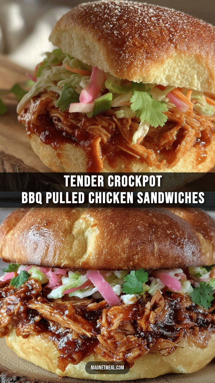 crockpot bbq pulled chicken sandwiches recipe