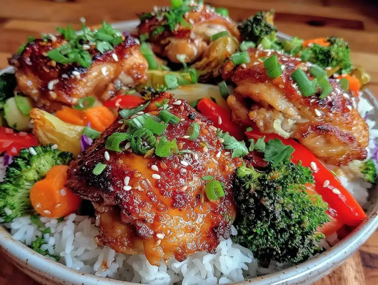 easy sheet pan teriyaki chicken and rice bowls preparation steps
