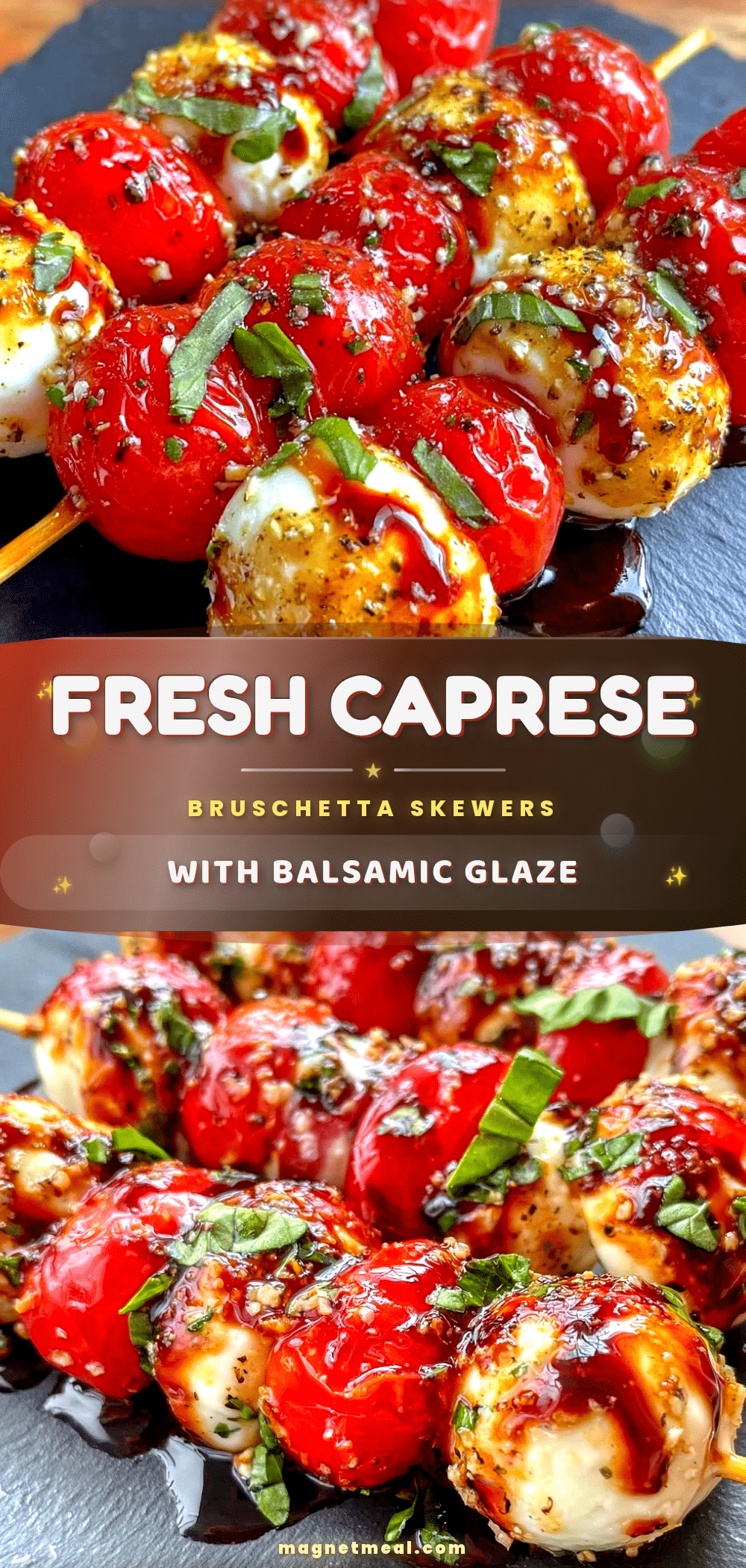 Fresh Caprese Bruschetta Skewers recipe