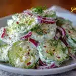 fresh creamy greek yogurt cucumber dill salad - featured image