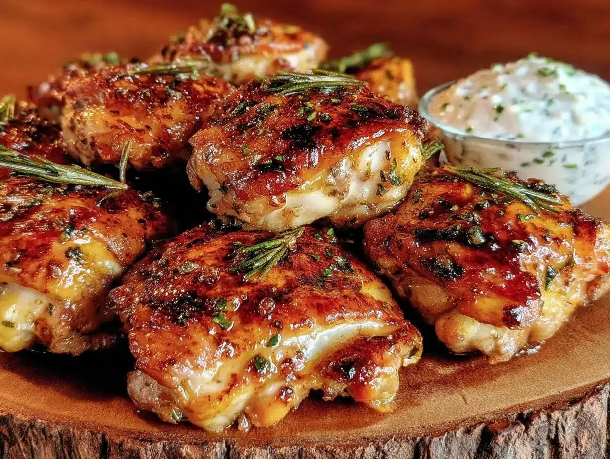 fresh lemon herb grilled chicken thighs preparation steps