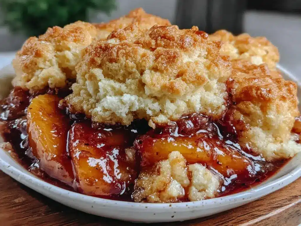 fresh peach cobbler - featured image