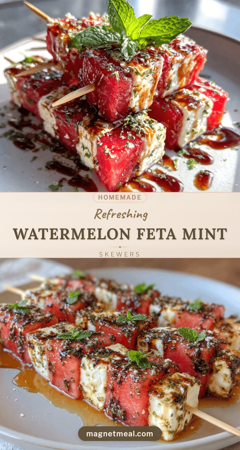 fresh watermelon feta mint skewers recipe