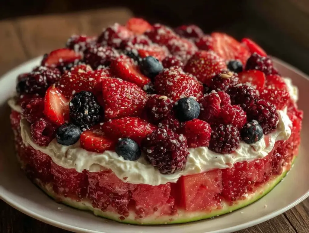fresh watermelon fruit pizza - featured image