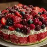 fresh watermelon fruit pizza - featured image