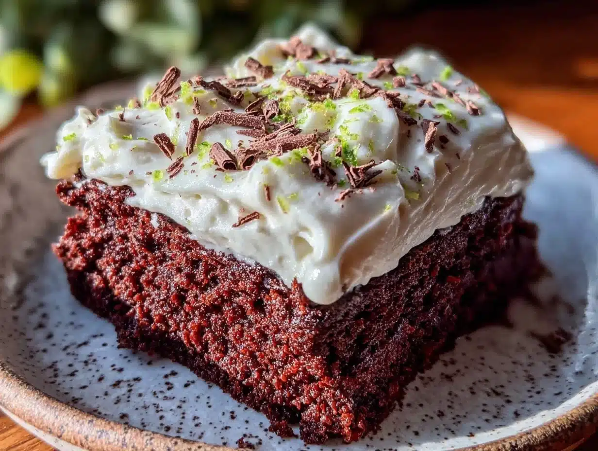 fudgy double chocolate zucchini cake - featured image