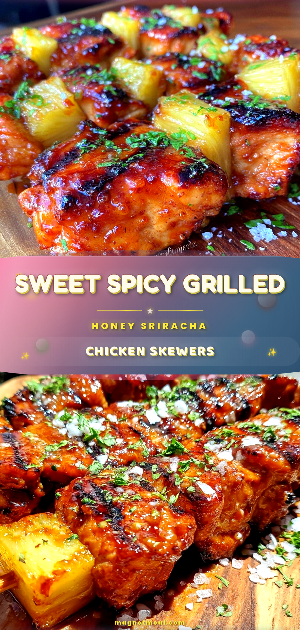 grilled honey sriracha chicken skewers recipe